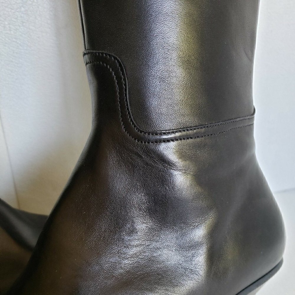 Attilio Giusti Leombruni Black Fur-Trimmed Heeled Boots - Picture 12 of 12